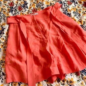 Mango high waisted tie front shorts